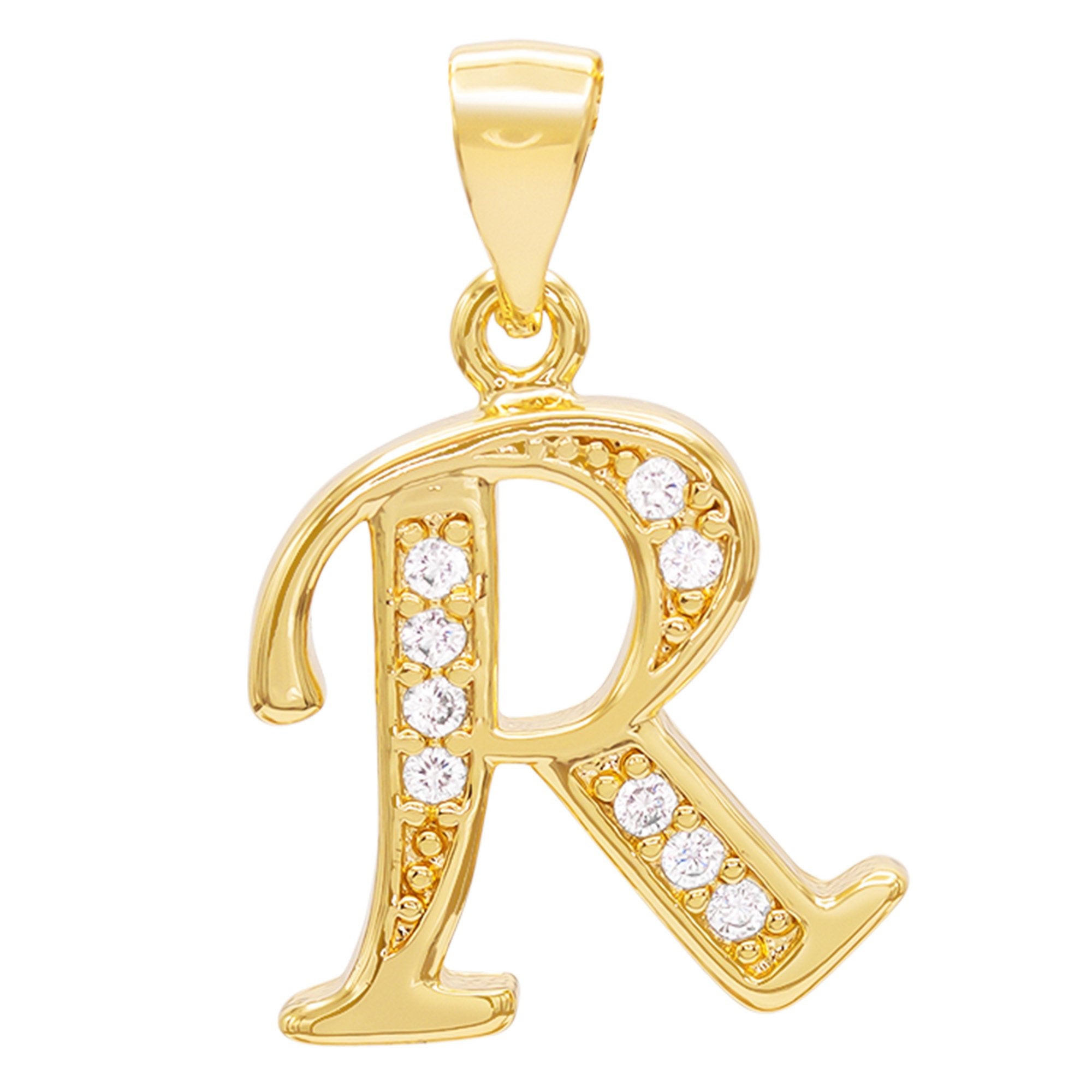 Alphabet A-Z Initial Letter CZ Pendant 14K Gold Filled Box Chain Set 18" 20" 24" Women Necklace Set