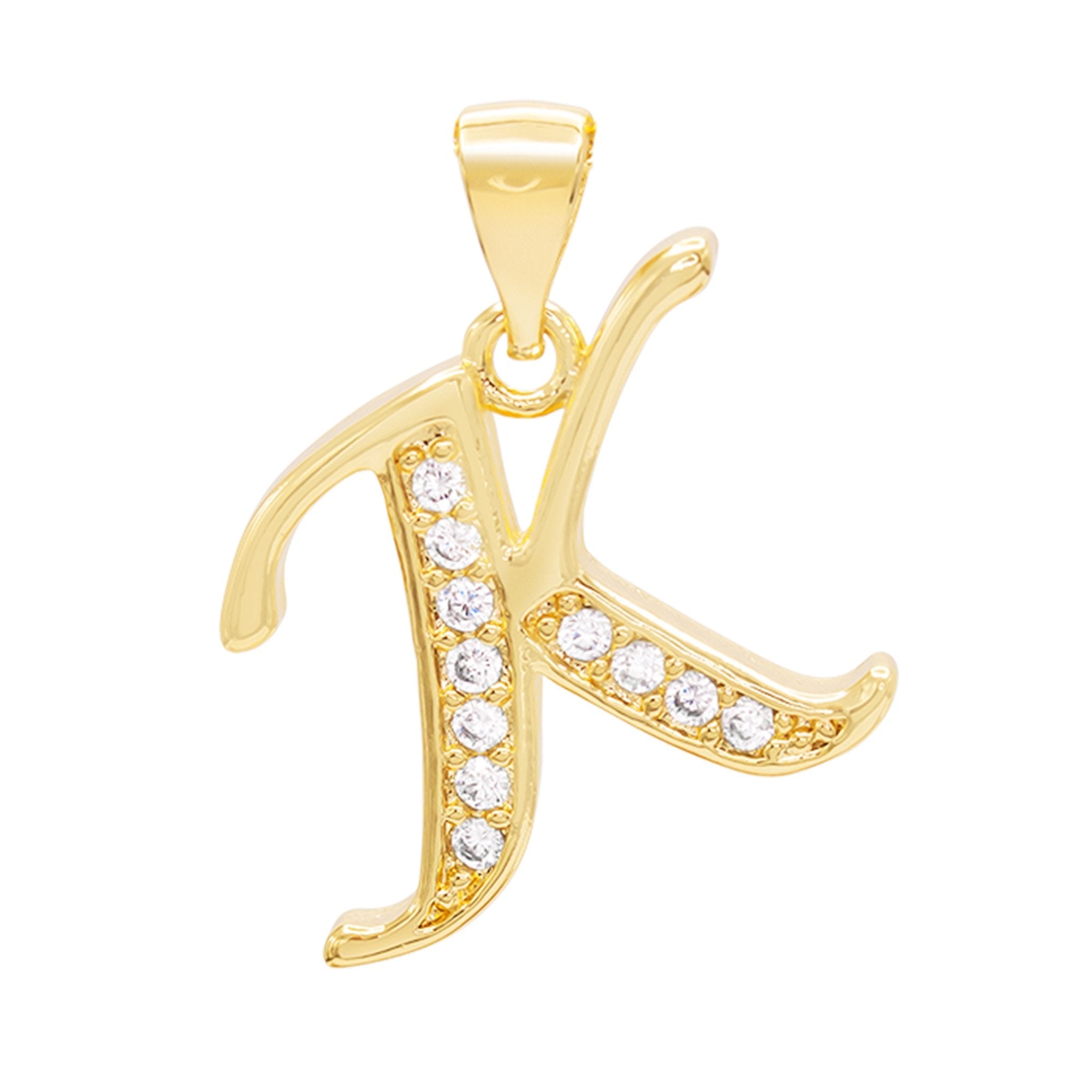 Alphabet A-Z Initial Letter CZ Pendant 14K Gold Filled Box Chain Set 18" 20" 24" Women Necklace Set