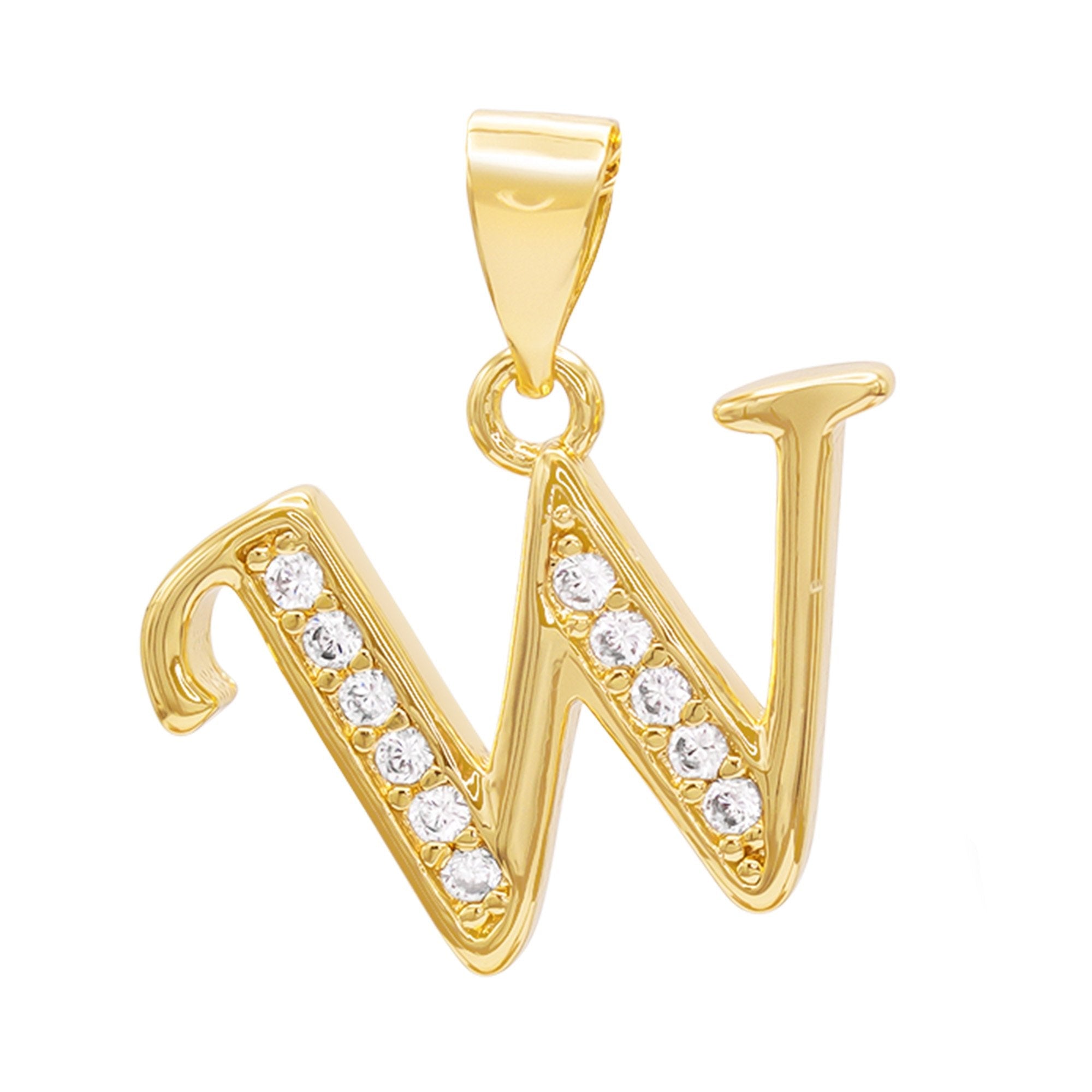 Alphabet A-Z Initial Letter CZ Pendant 14K Gold Filled Box Chain Set 18" 20" 24" Women Necklace Set
