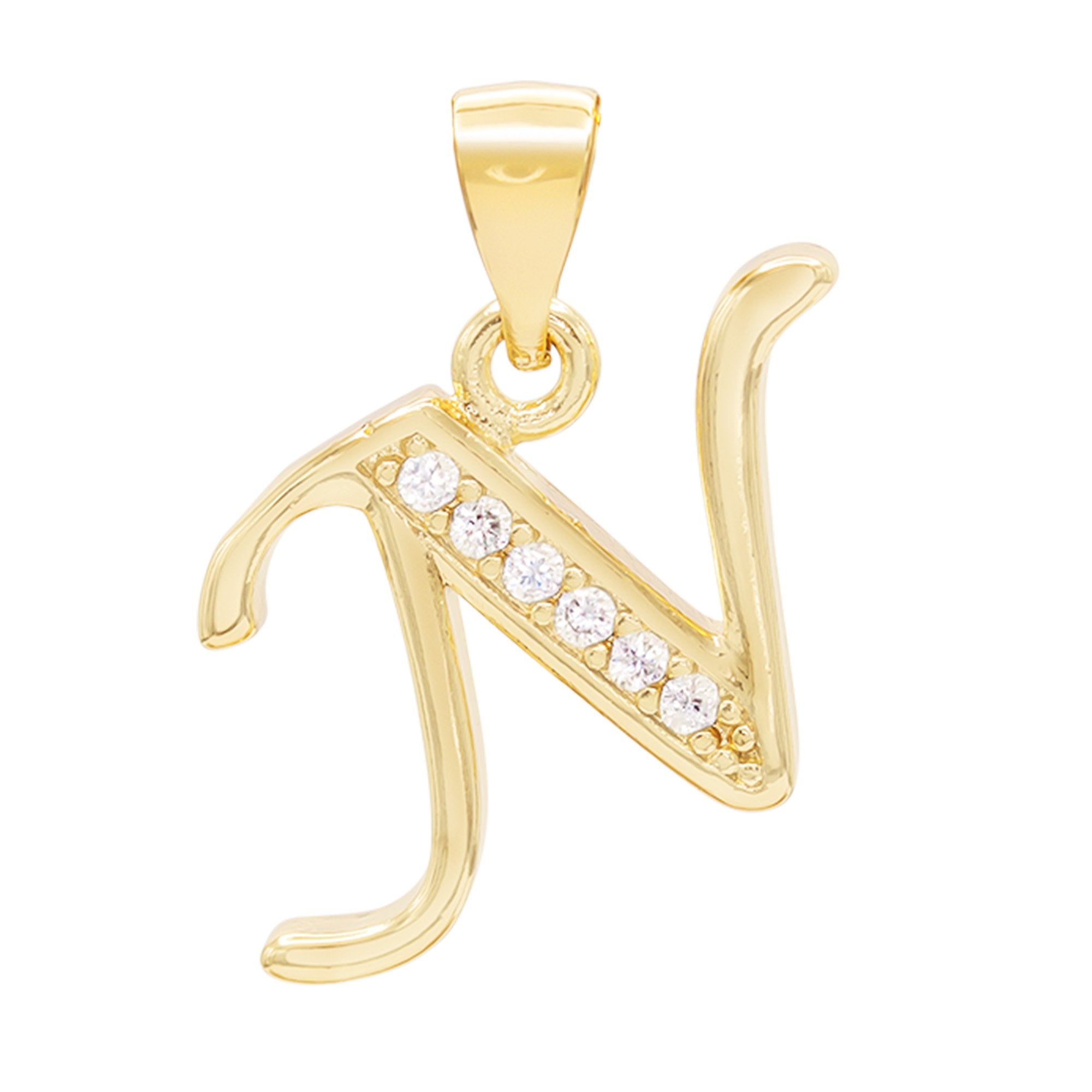 Alphabet A-Z Initial Letter CZ Pendant 14K Gold Filled Box Chain Set 18" 20" 24" Women Necklace Set