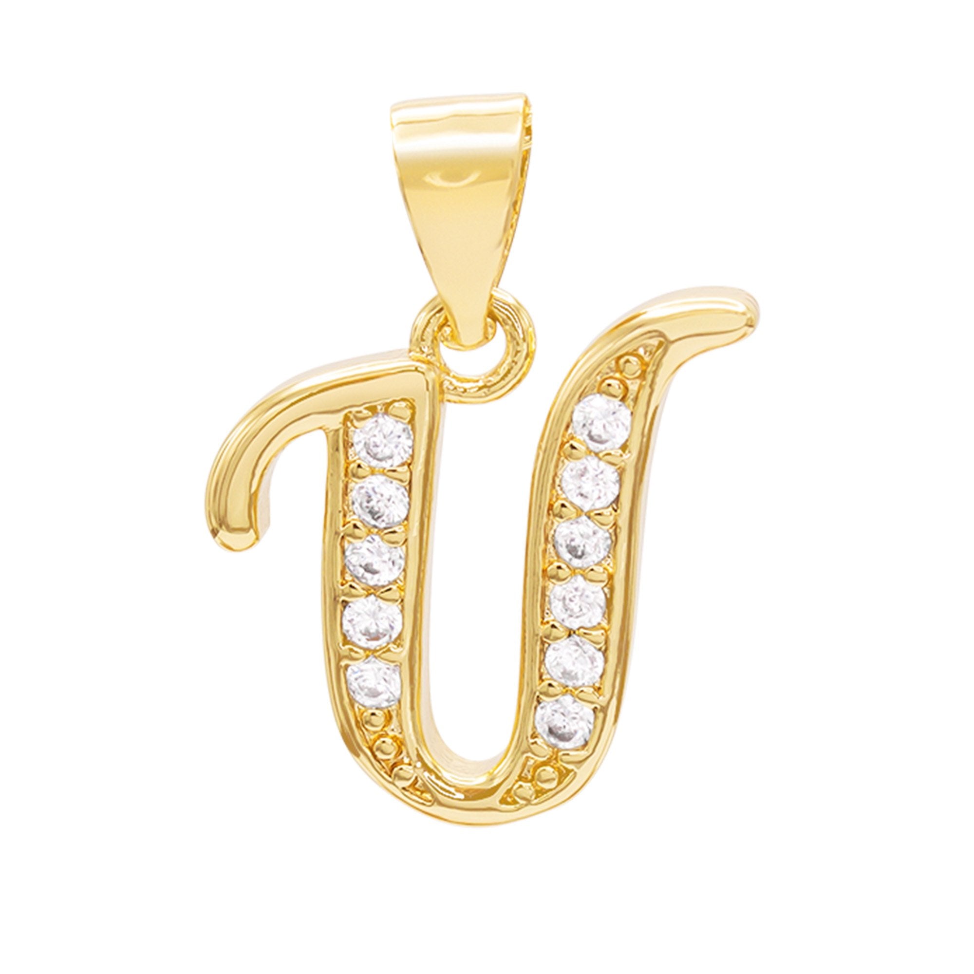 Alphabet A-Z Initial Letter CZ Pendant 14K Gold Filled Box Chain Set 18" 20" 24" Women Necklace Set
