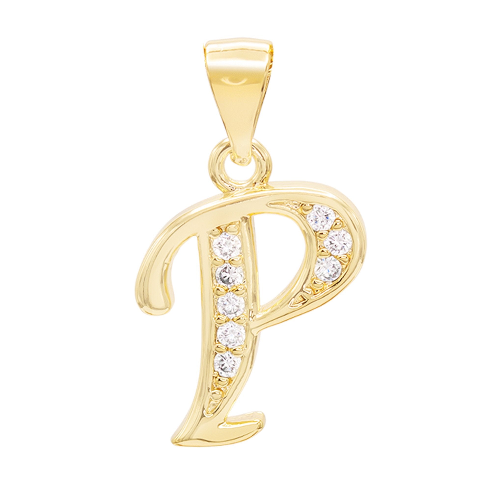 Alphabet A-Z Initial Letter CZ Pendant 14K Gold Filled Box Chain Set 18" 20" 24" Women Necklace Set