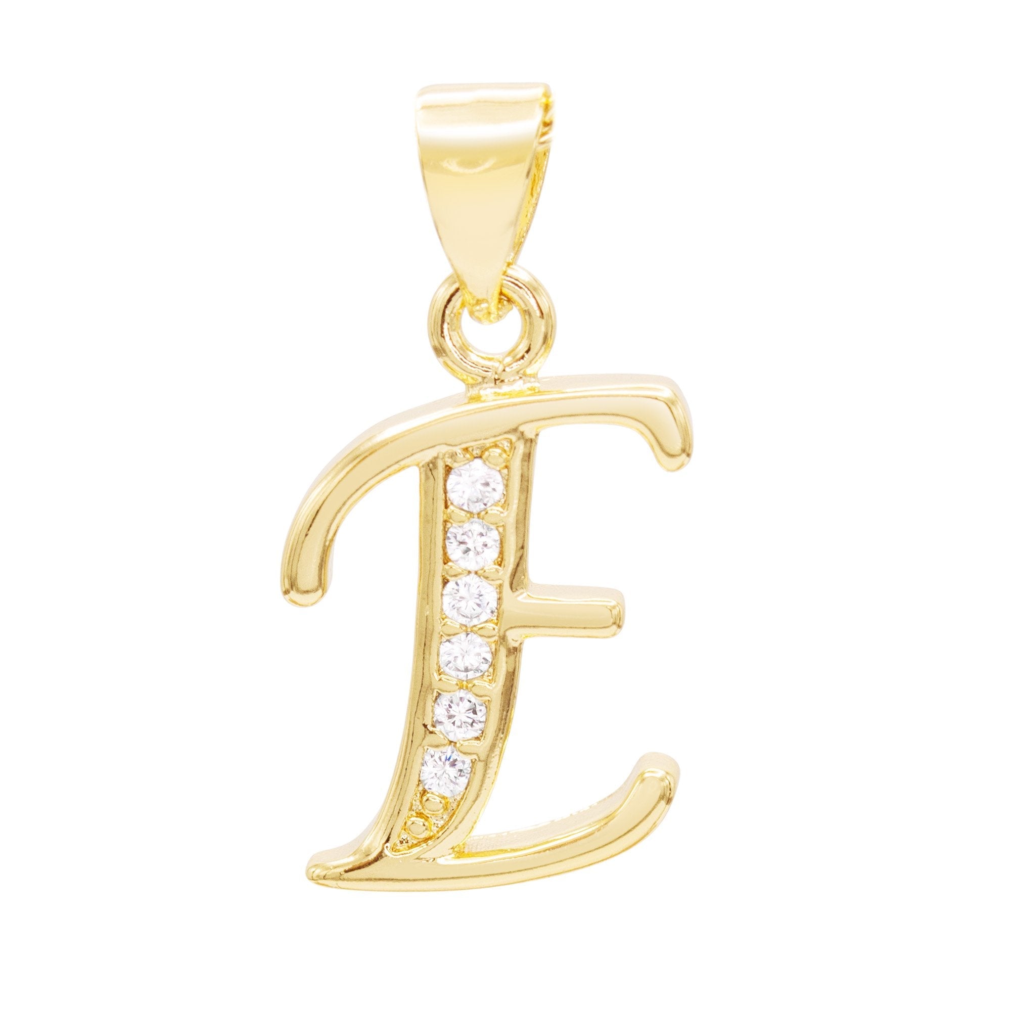 Alphabet A-Z Initial Letter CZ Pendant 14K Gold Filled Box Chain Set 18" 20" 24" Women Necklace Set