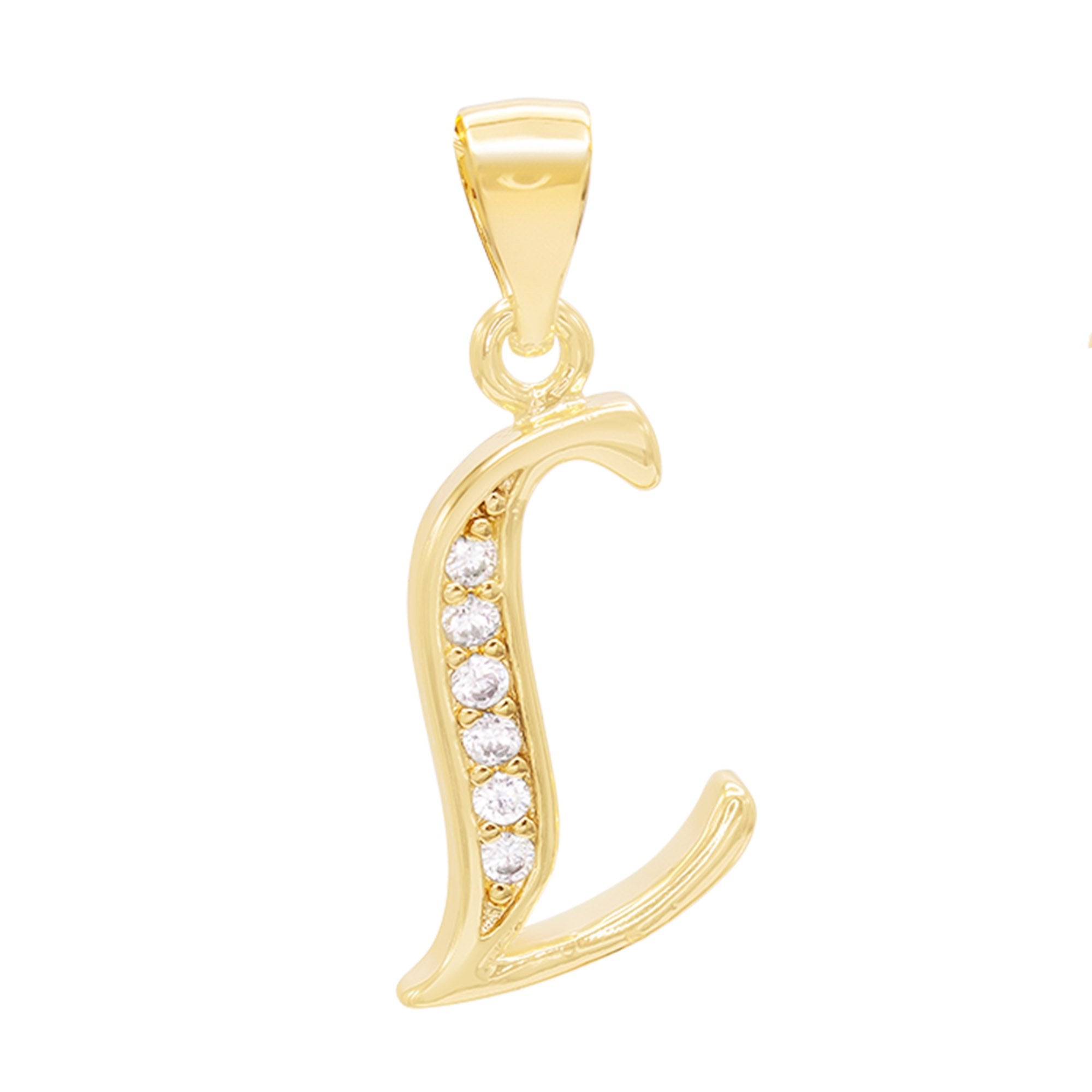 Alphabet A-Z Initial Letter CZ Pendant 14K Gold Filled Box Chain Set 18" 20" 24" Women Necklace Set