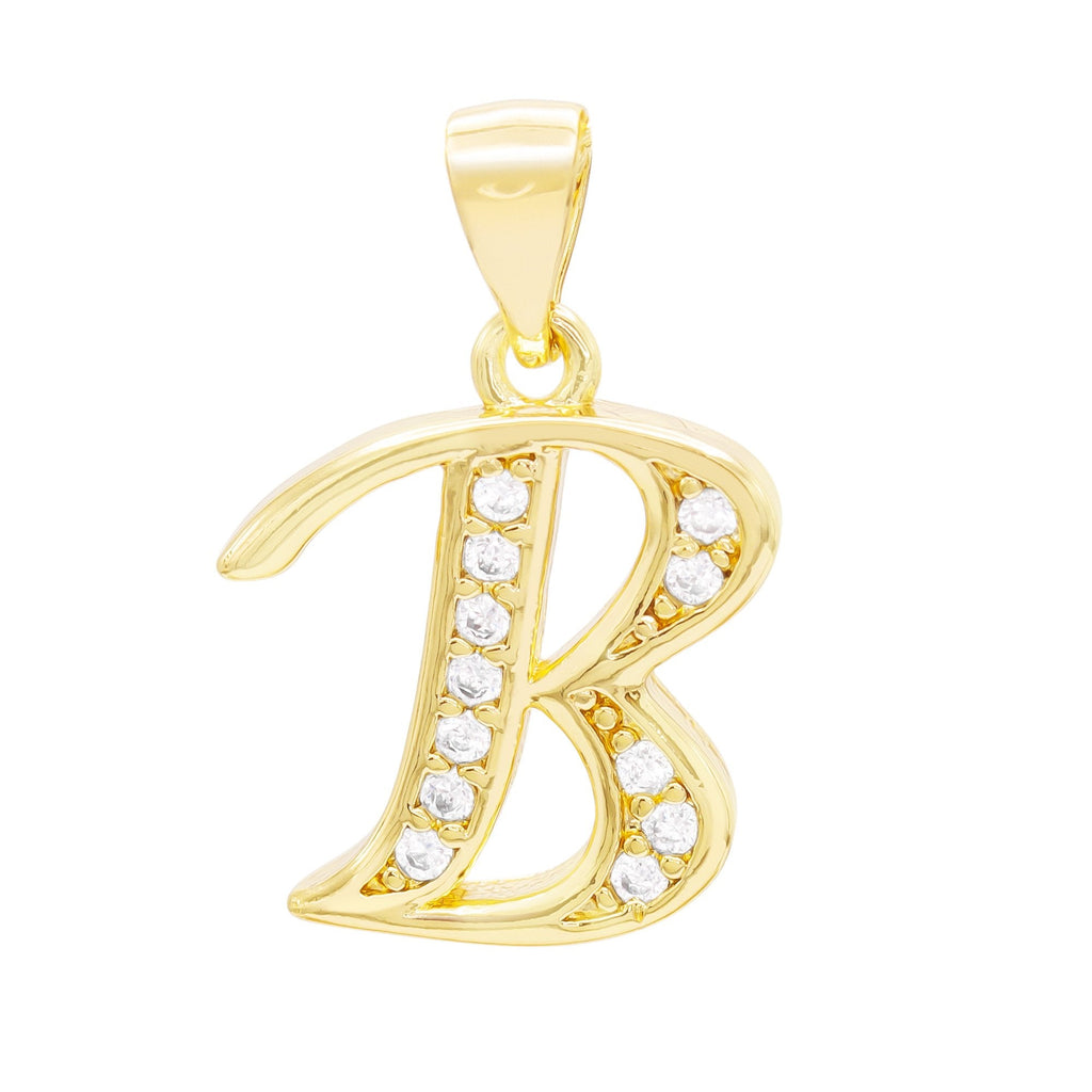Alphabet A-Z Initial Letter CZ Pendant 14K Gold Filled Box Chain Set 18" 20" 24" Women Necklace Set