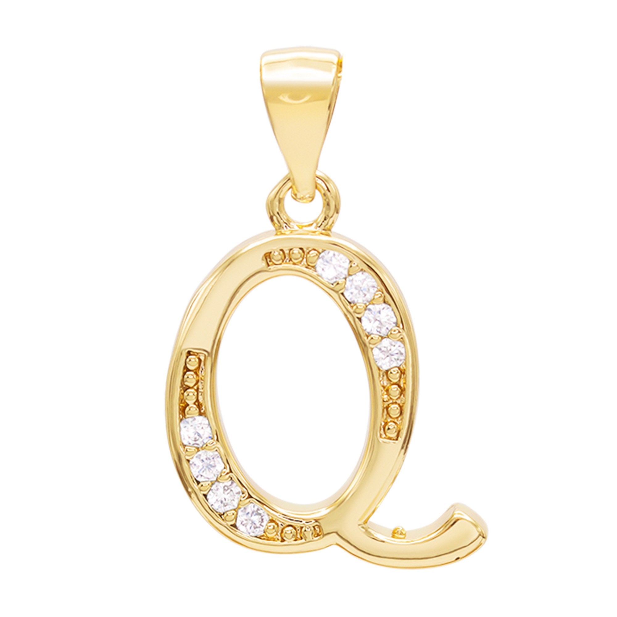 Alphabet A-Z Initial Letter CZ Pendant 14K Gold Filled Box Chain Set 18" 20" 24" Women Necklace Set