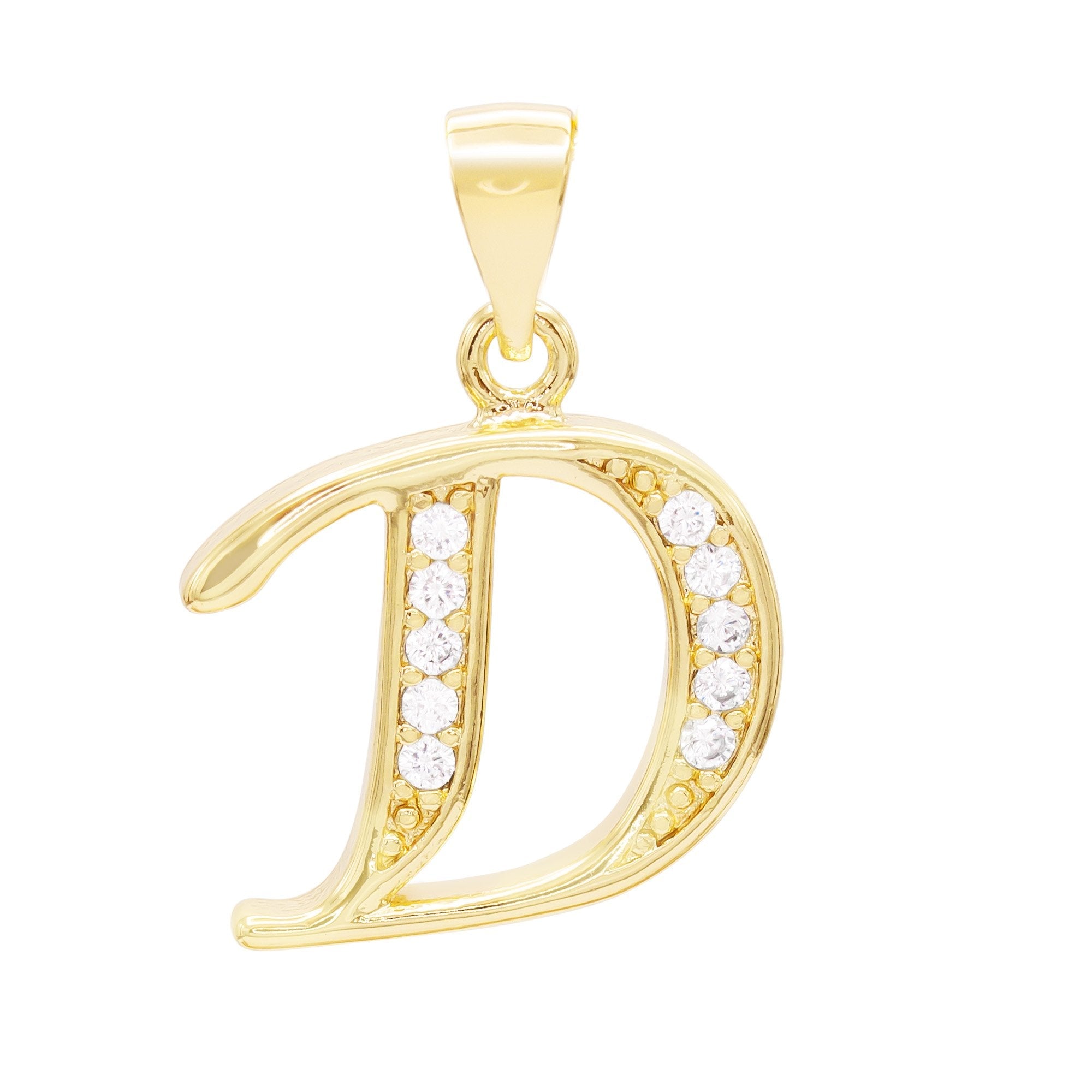 Alphabet A-Z Initial Letter CZ Pendant 14K Gold Filled Box Chain Set 18" 20" 24" Women Necklace Set