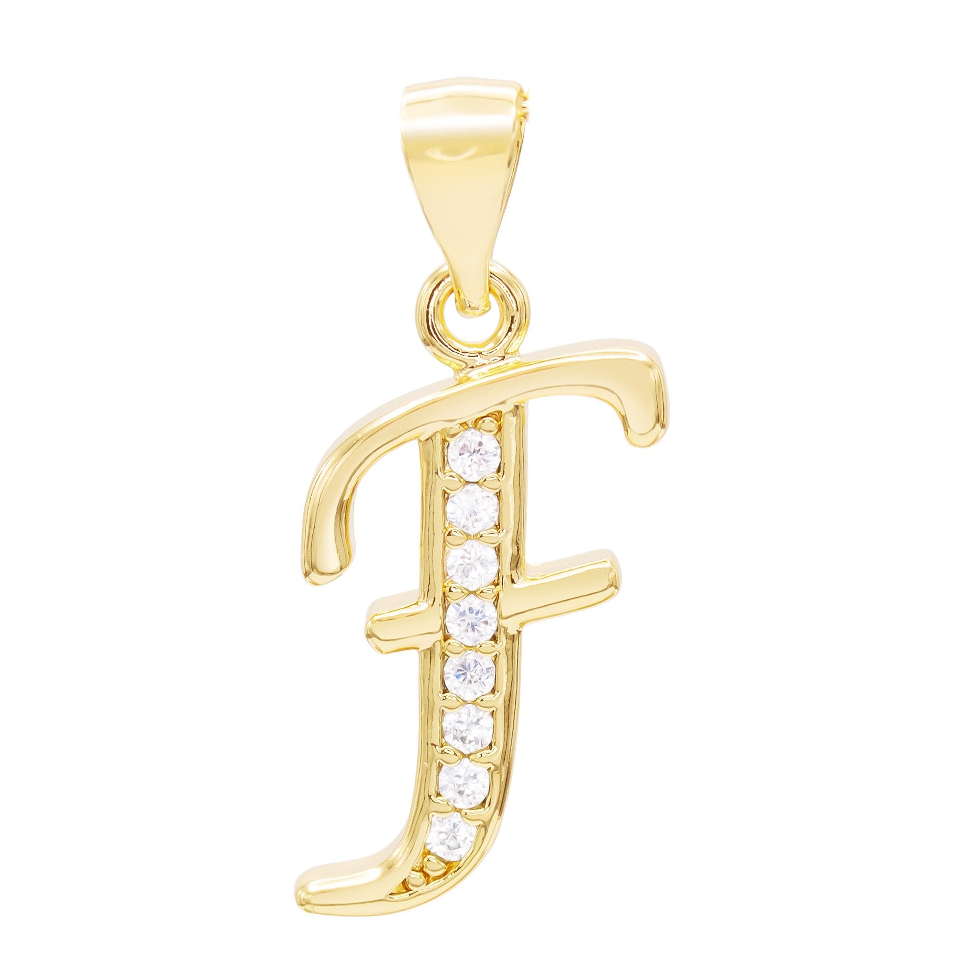 Alphabet A-Z Initial Letter CZ Pendant 14K Gold Filled Box Chain Set 18" 20" 24" Women Necklace Set