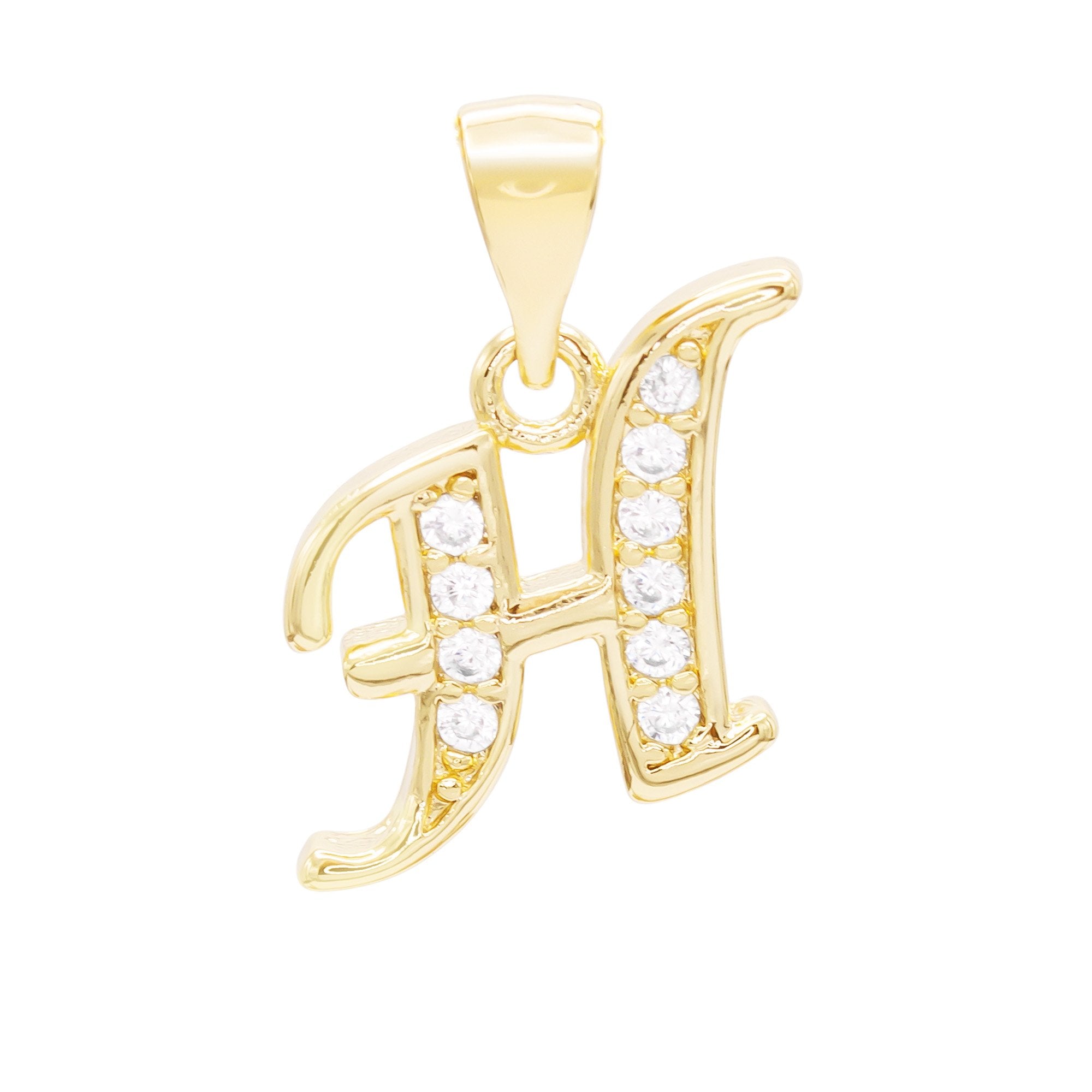 Alphabet A-Z Initial Letter CZ Pendant 14K Gold Filled Box Chain Set 18" 20" 24" Women Necklace Set