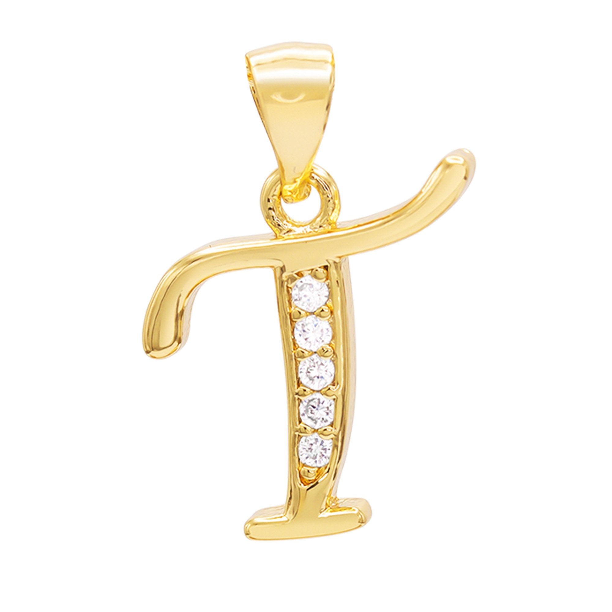 Alphabet A-Z Initial Letter CZ Pendant 14K Gold Filled Box Chain Set 18" 20" 24" Women Necklace Set