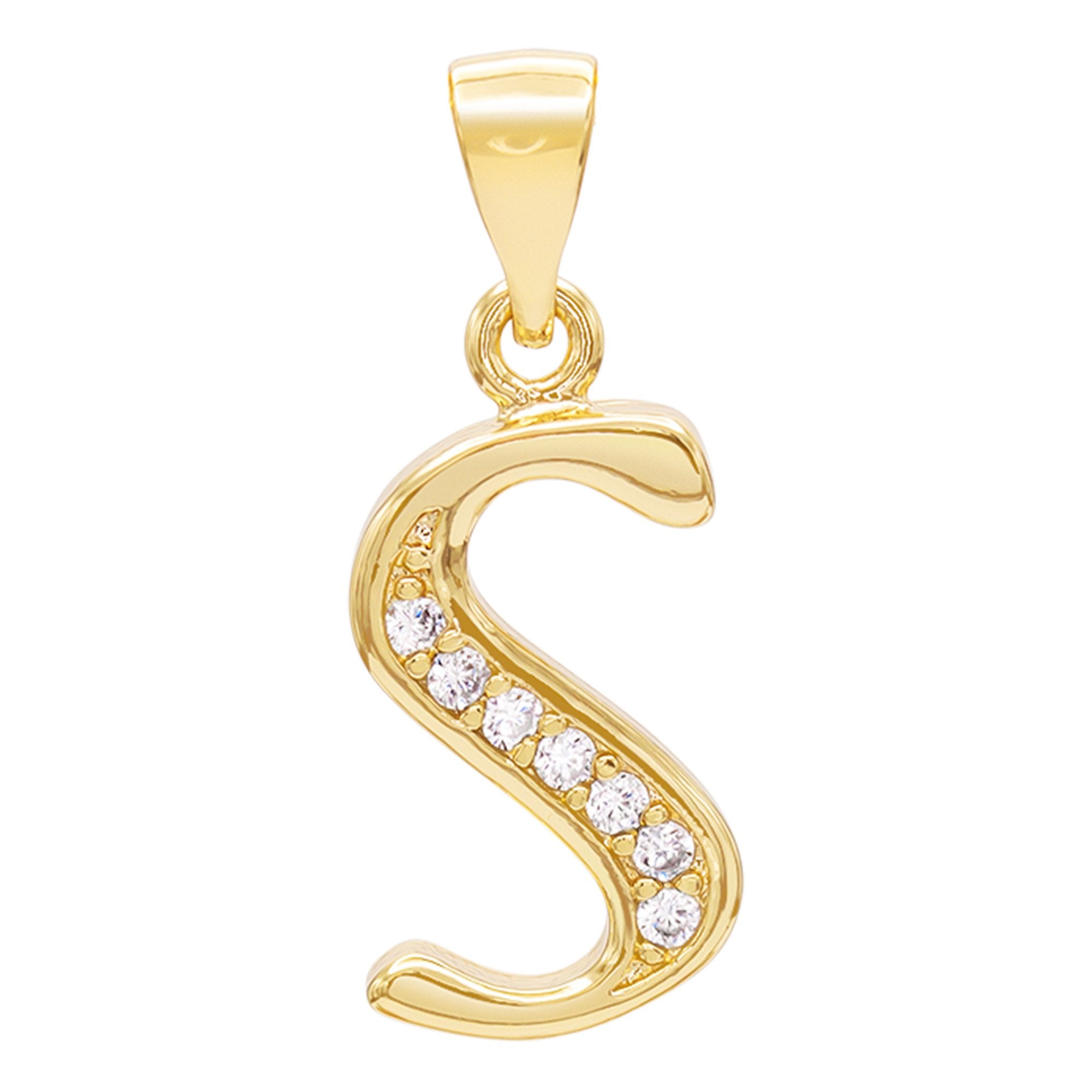 Alphabet A-Z Initial Letter CZ Pendant 14K Gold Filled Box Chain Set 18" 20" 24" Women Necklace Set