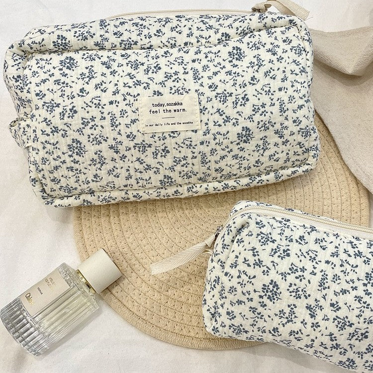 Floral Makeup Bag Large Capacity Cosmetic Organizer Travel Pouch