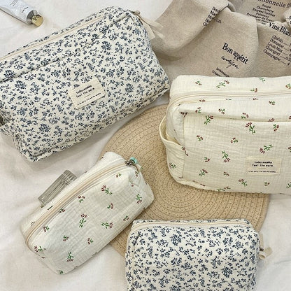 Floral Makeup Bag Large Capacity Cosmetic Organizer Travel Pouch